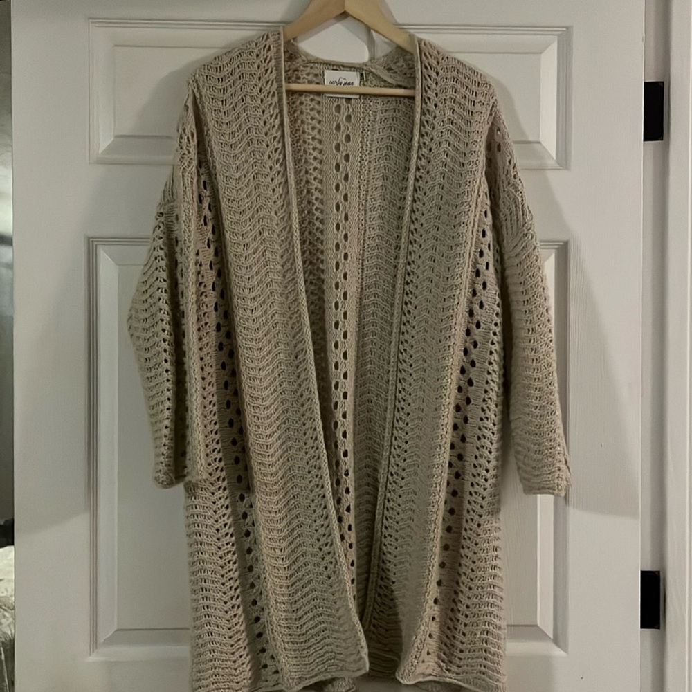 Carly Jean Crocheted Sweater Cardigan